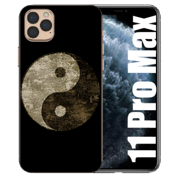 iPhone 11 Pro Max Handy Hülle Silikon TPU mit Bilddruck Yin Yang