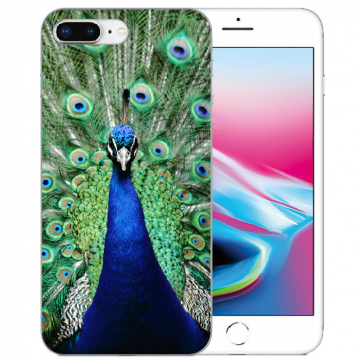 iPhone 7 Plus / iPhone 8 Plus TPU Handy Hülle mit Fotodruck Pfau