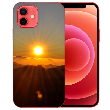 iPhone 12 Silikon TPU Case Handyhülle mit Bilddruck Sonnenaufgang Etui