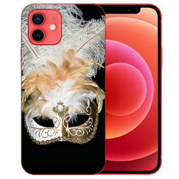 iPhone 12 Silikon TPU Case Handyhülle mit Venedig Maske Bilddruck 