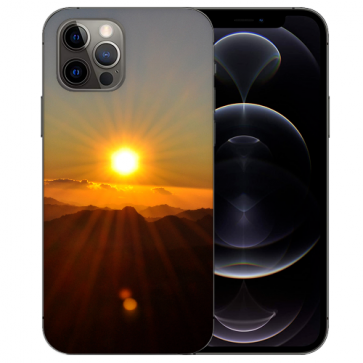 iPhone 12 Pro Handy Hülle Tasche mit Bilddruck Sonnenaufgang