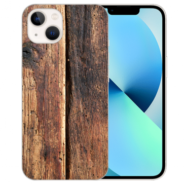 iPhone 13 Mini Silikon TPU Case Handyhülle mit Fotodruck Holzoptik