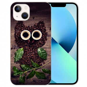 iPhone 13 Silikon TPU Case Handyhülle mit Kaffee Eule Namen Fotodruck 