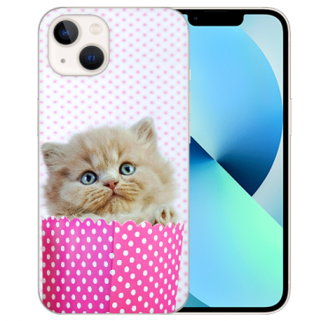 iPhone 13 Silikon TPU Case Handyhülle mit Fotodruck Kätzchen Baby