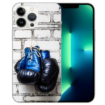 Handy Schutzhülle Silikon TPU mit Bilddruck Boxhandschuhe für iPhone 13 Pro Max