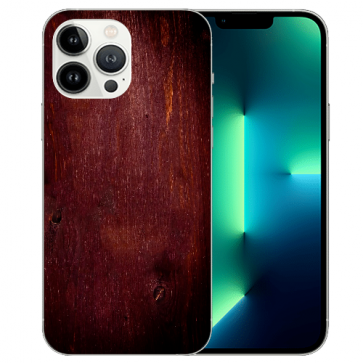 iPhone 13 Pro Max Handyhülle Silikon TPU mit Fotodruck Eichenholz -Optik