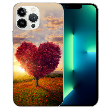 Schutzhülle Silikon TPU Cover für iPhone 14 Pro Fotodruck Herzbaum 