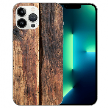 Silikon Schutzhülle TPU Cover Case Holzoptik Fotodruck für iPhone 14 Pro Etui