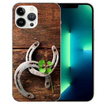 Silikon Schutzhülle Cover Fotodruck Holzhufeisen Etui für iPhone 14 Pro Max