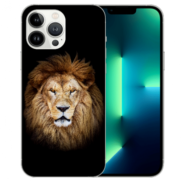 Schutzhülle TPU Silikon Cover Case für iPhone 14 Pro Löwenkopf Fotodruck 