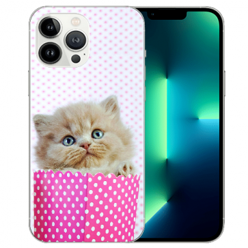 iPhone 13 Pro Max Handyhülle Silikon TPU mit Kätzchen Baby Fotodruck 