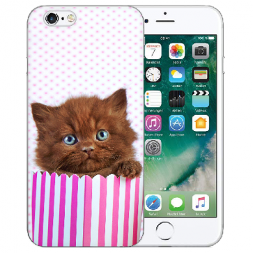 iPhone 6+ / iPhone 6S Plus TPU Hülle mit Bilddruck Kätzchen Braun