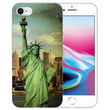iPhone SE (2020) / (2022) Silikon TPU Handy Hülle mit Freiheitsstatue Bilddruck 
