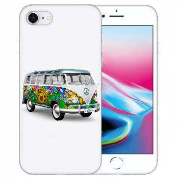 Silikon TPU Hülle mit Hippie Bus Bilddruck für iPhone SE (2020) / (2022) Etui