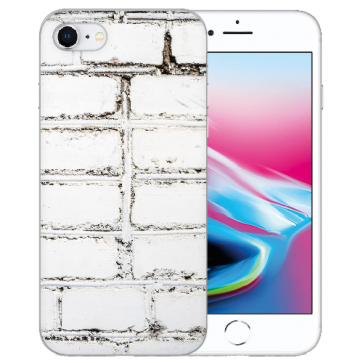iPhone SE (2020) / (2022) Silikon TPU Hülle mit Weiße Mauer Bilddruck Case