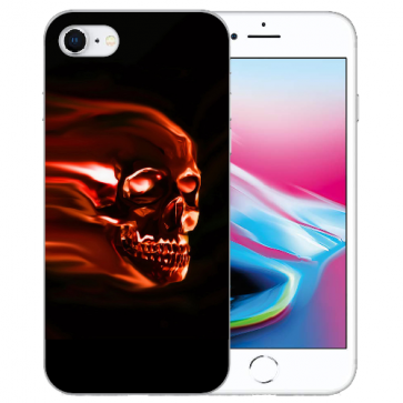 Silikon TPU Hülle für iPhone SE (2020) / (2022) mit Bilddruck Totenschädel Etui 