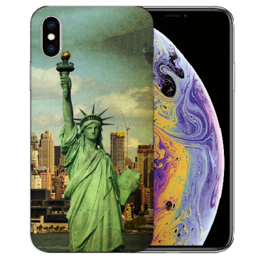 iPhone X / XS TPU Handy Tasche Etui mit Freiheitsstatue Fotodruck 