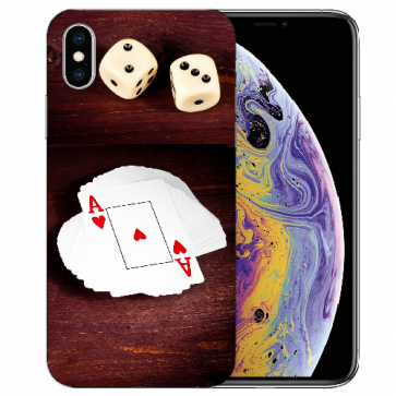 TPU Handy Hülle Tasche für iPhone XS Max mit Fotodruck Spielkarten-Würfel TPU Handy Hülle Tasche für iPhone XS Max mit Fotodruck Spielkarten-Würfel