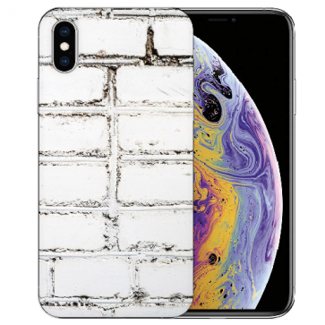 TPU Handy Tasche Hülle mit Fotodruck Weiße Mauer für iPhone X / XS 