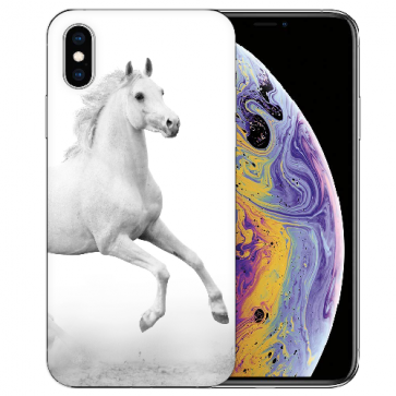 iPhone X / XS TPU Schutzhülle Handy Tasche mit Fotodruck Pferd