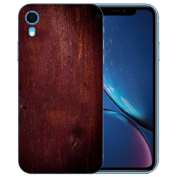 TPU Handy Hülle für iPhone XR Silikon Case mit Fotodruck Eichenholz -Optik