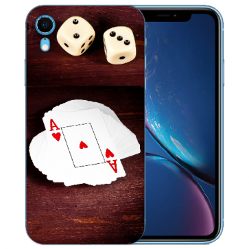 TPU Handy Hülle Silikon mit Bilddruck Spielkarten-Würfel für iPhone XR