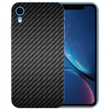 TPU Handy Hülle Silikon für iPhone XR mit Carbon Optik Bilddruck 