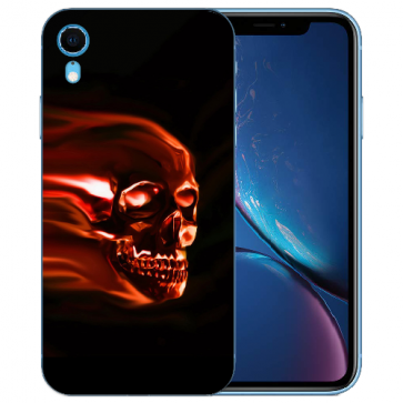 TPU Handy Hülle Silikon mit für iPhone XR Bilddruck Totenschädel Etui