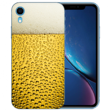 TPU Handy Hülle Silikon für iPhone XR mit Bilddruck Bier Etui