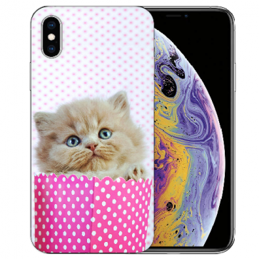 TPU Handy Tasche Hülle für iPhone X / XS mit Fotodruck Kätzchen Baby 