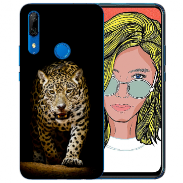 Huawei P Smart Z Silikon TPU Hülle mit Bilddruck Leopard beim Jagd