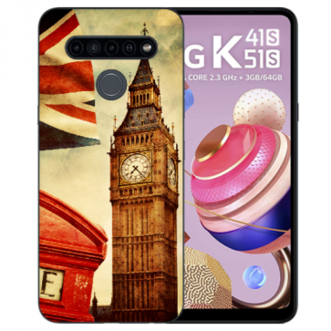 Schutzhülle Silikon TPU für LG K51s mit Big Ben London Bilddruck 