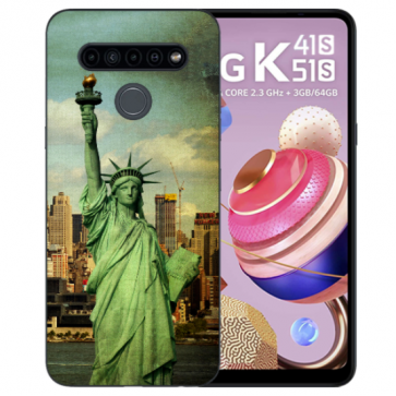 LG K51s Handyhülle Silikon TPU mit Bilddruck Freiheitsstatue