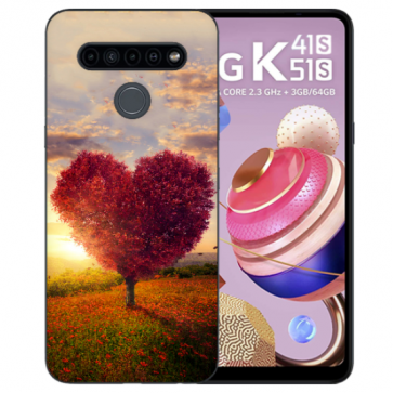 LG K51s Handyhülle Silikon TPU mit Bilddruck Herzbaum