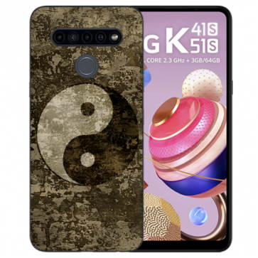 LG K51s Handyhülle Silikon TPU mit Bilddruck Yin Yang