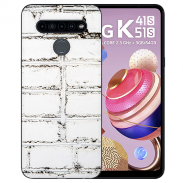 LG K41s Handyhülle TPU Silikon mit Foto Namendruck Weiße Mauer
