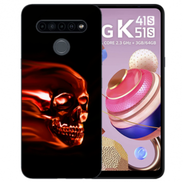 TPU Silikon Case Handyhülle für LG K41s mit Fotodruck Totenschädel