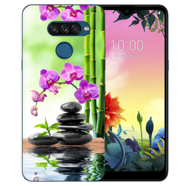 individuelle Schutzhülle mit Foto Bild für LG K50s Orchidee Bambus und Basaltsteine