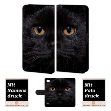 LG Q6 Handyhülle mit Schwarz Katze Foto Bild Druck zum selbst gestalten