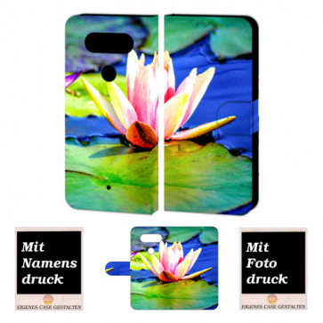 LG G5 Individuelle Handyhülle Tasche mit Lotosblumen + Bild Text Druck 