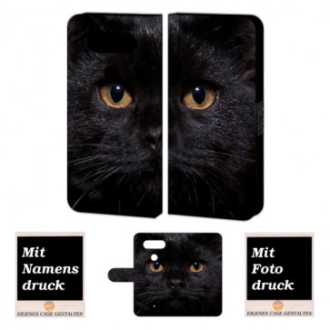 LG Q8 Handyhülle mit Schwarz Katze Foto Bild Druck zum selbst gestalten