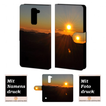 LG Stylus 2 Plus Handy Tasche Hülle mit Sonnenaufgang Bild Druck