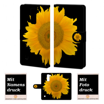 LG Stylus 2 Plus Handy Tasche Hülle mit Sonnenblumen Bild Druck