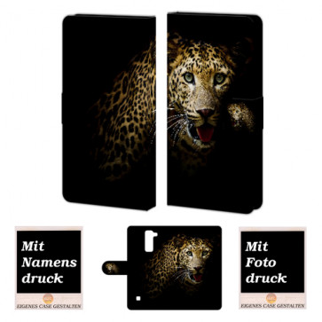 LG Stylus 2 Plus Handy Tasche Hülle mit Leopard Bild Druck