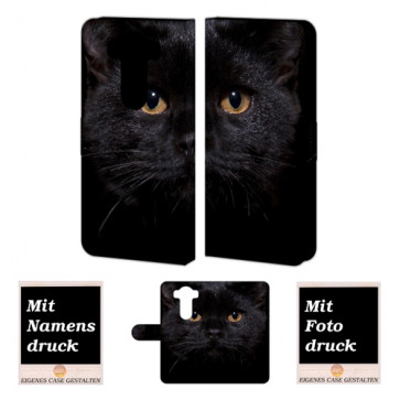 LG G3 Schwarz Katze Handy Tasche Hülle Foto Bild Druck