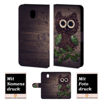 Samsung Galaxy J5 2017 Handyhülle Tasche mit Kaffee Eule Foto Text Druck