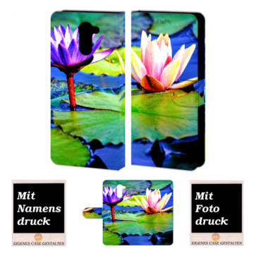 Handy Tasche für Huawei Y7/ Y7 Prime mit Bilddruck Lotosblumen 