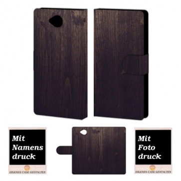 Microsoft Lumia 650 Holz Optik Handy Tasche Hülle Foto Bild Druck