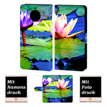 Motorola Moto G5s Handyhüllen mit Bild und Text online selbst gestalten Lotosblumen 