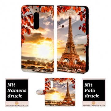 Nokia 6 Personalisierte Handyhülle mit Eiffelturm + Bilddruck Etui Text